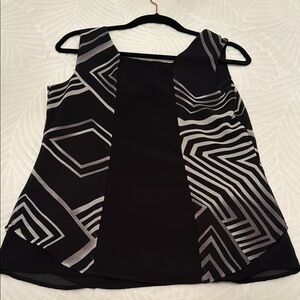 Geometric Black and Gray Women's Top